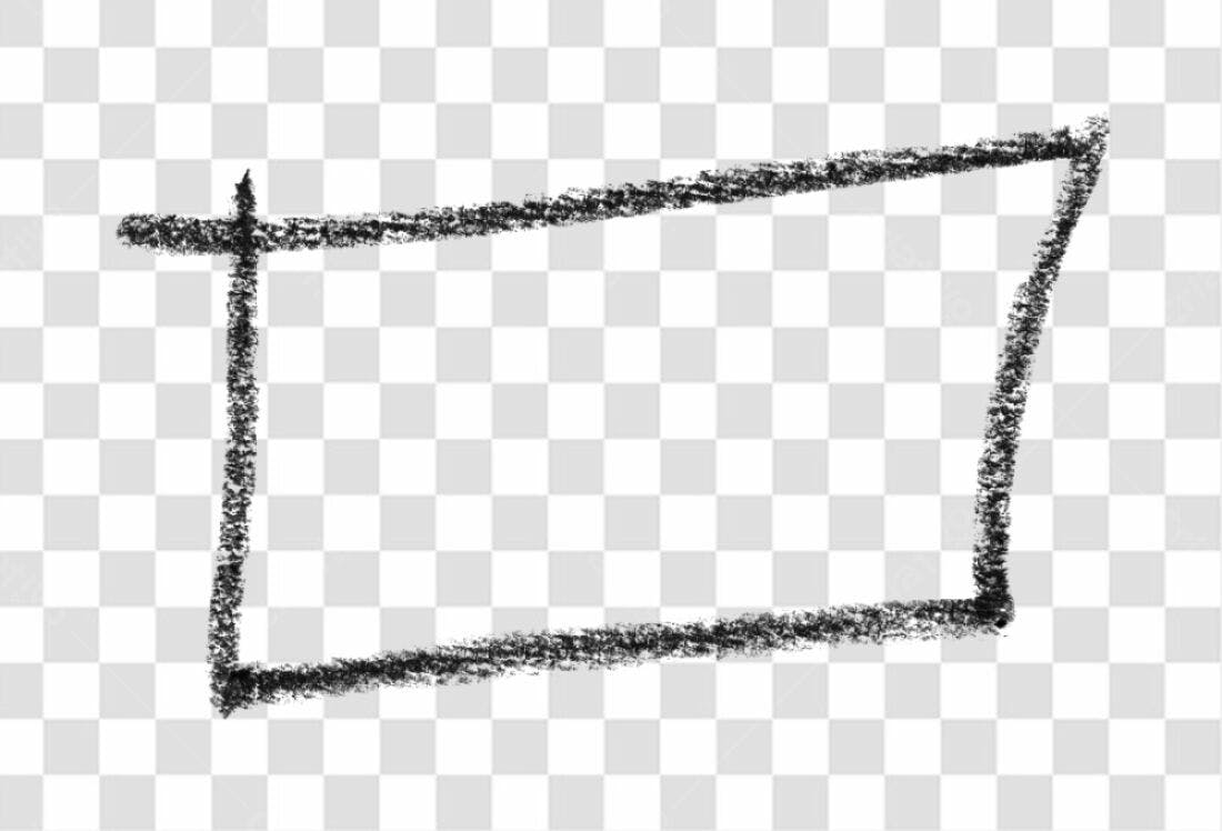 Moldura PNG com fundo transparente estilo giz