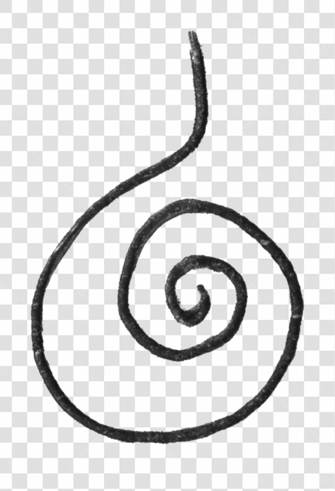 Elemento decorativo espiral PNG com fundo transparente