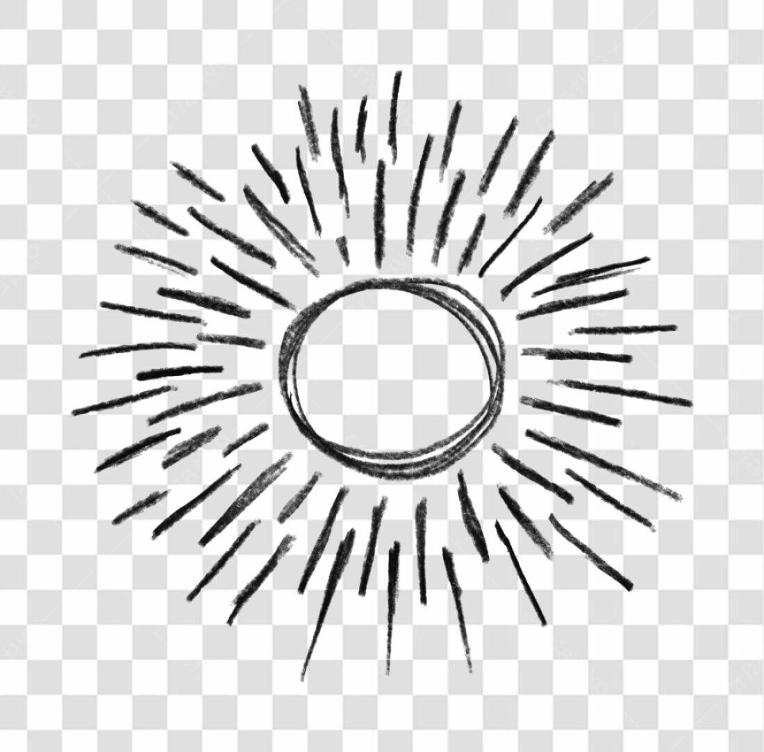 Ícone Sol Desenhado PNG com fundo transparente