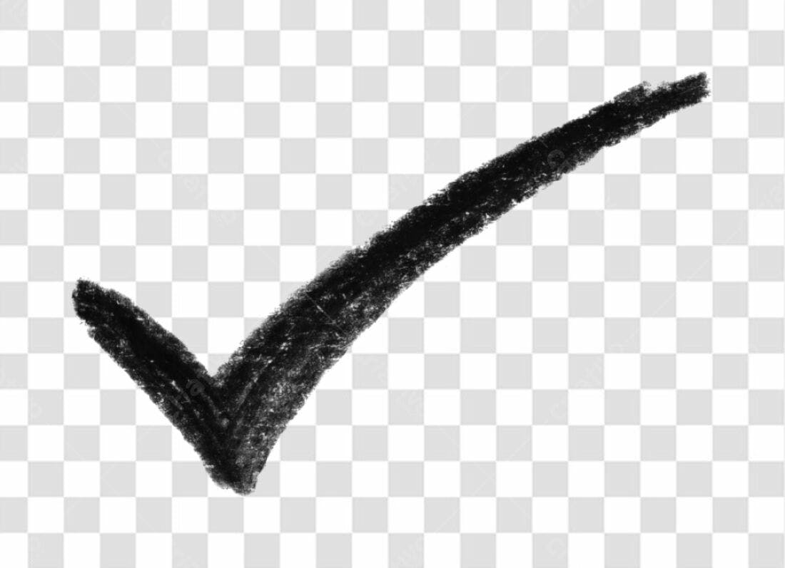 Check Preto PNG com fundo transparente