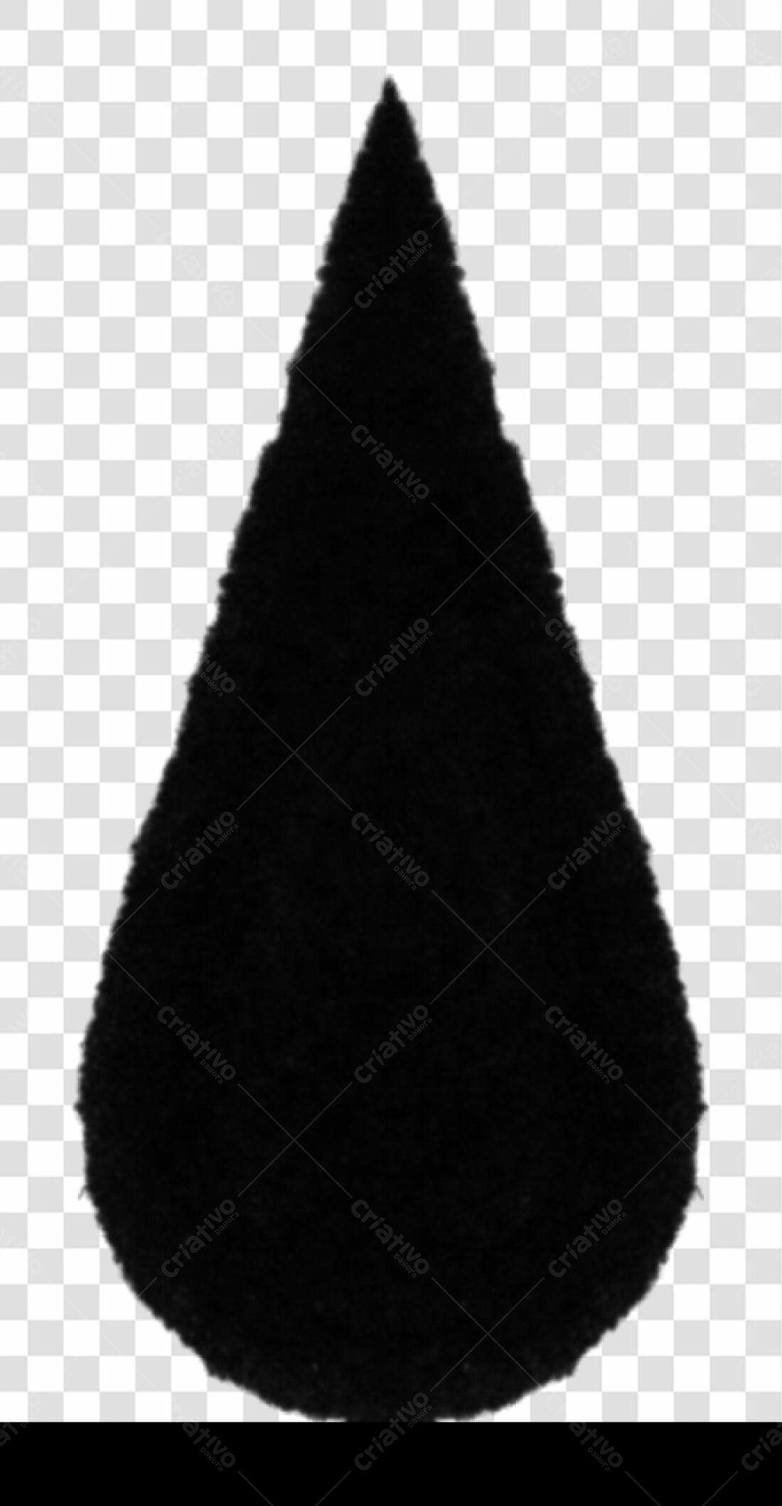 PNG Elemento abstrato gota preta com fundo transparente