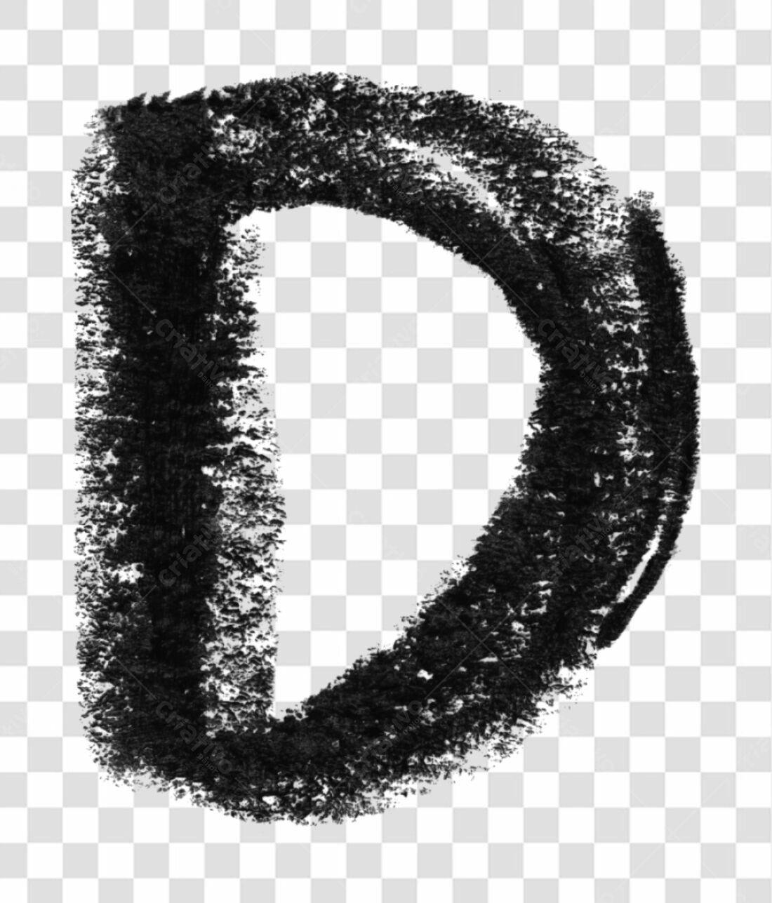 PNG Letra D estilo giz com fundo transparente