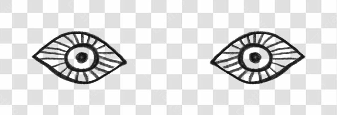 Logo Olhos Monocromáticos PNG com fundo transparente