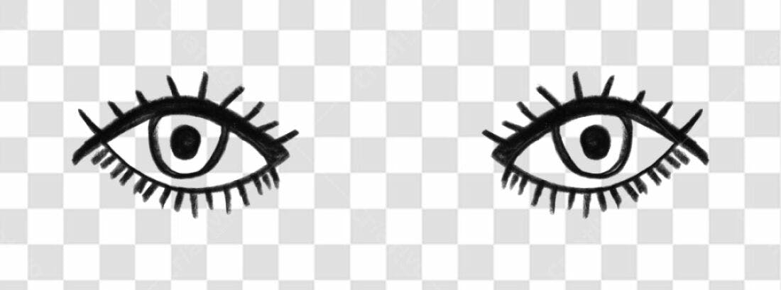 PNG Olhos estilo minimalista para stories Instagram com fundo transparente