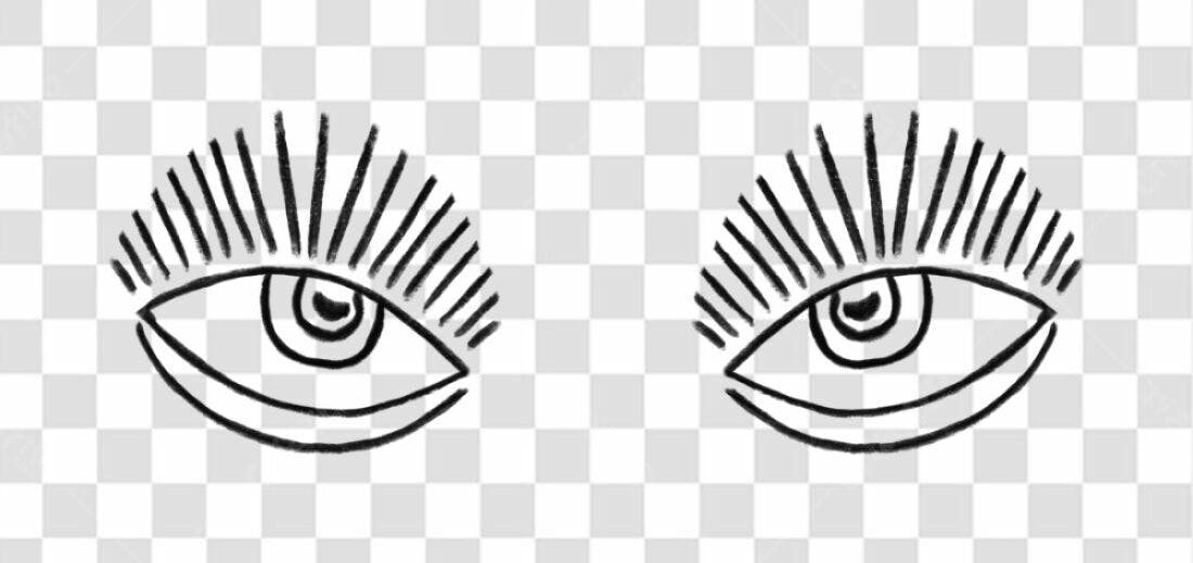 PNG Logo Olhos Estilizados Preto e Branco com fundo transparente