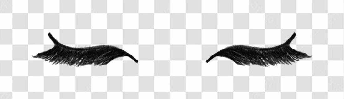 Elemento PNG cílios pretos com fundo transparente
