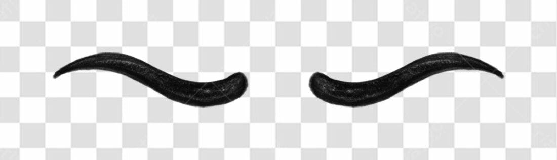 Elementos gráficos chifres pretos PNG com fundo transparente