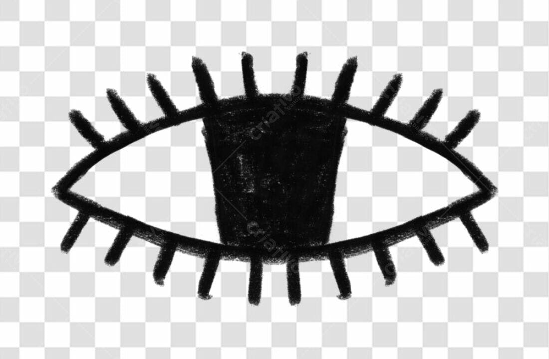 Logo Olho Preto e Branco PNG com fundo transparente