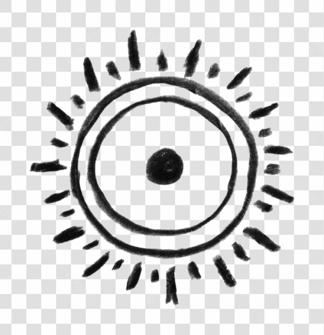 Logo minimalista sol PNG com fundo transparente