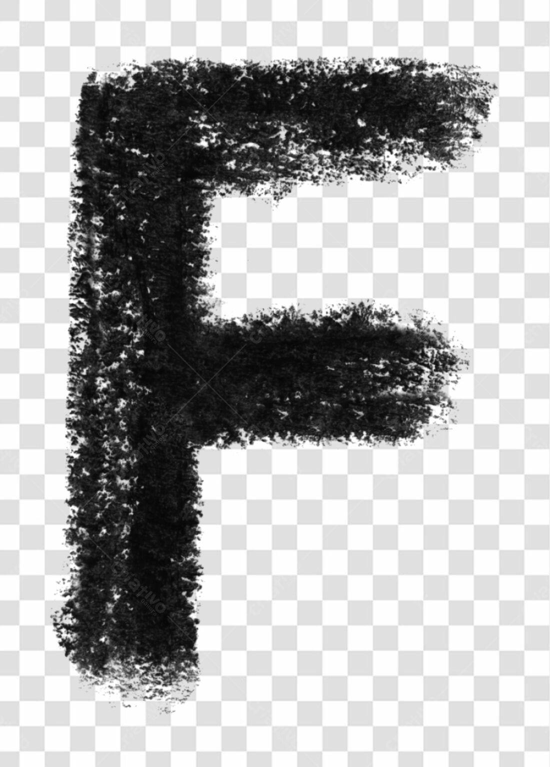 Letra F em giz PNG com fundo transparente