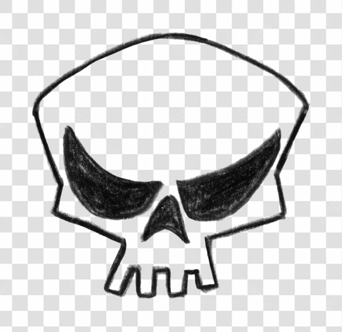 Logo caveira Dia das Bruxas PNG com fundo transparente