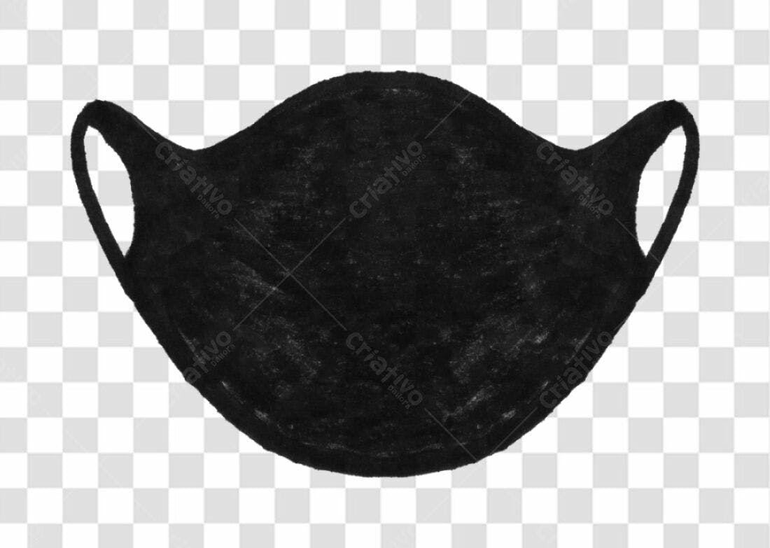 Ilustração Máscara Preta PNG com fundo transparente