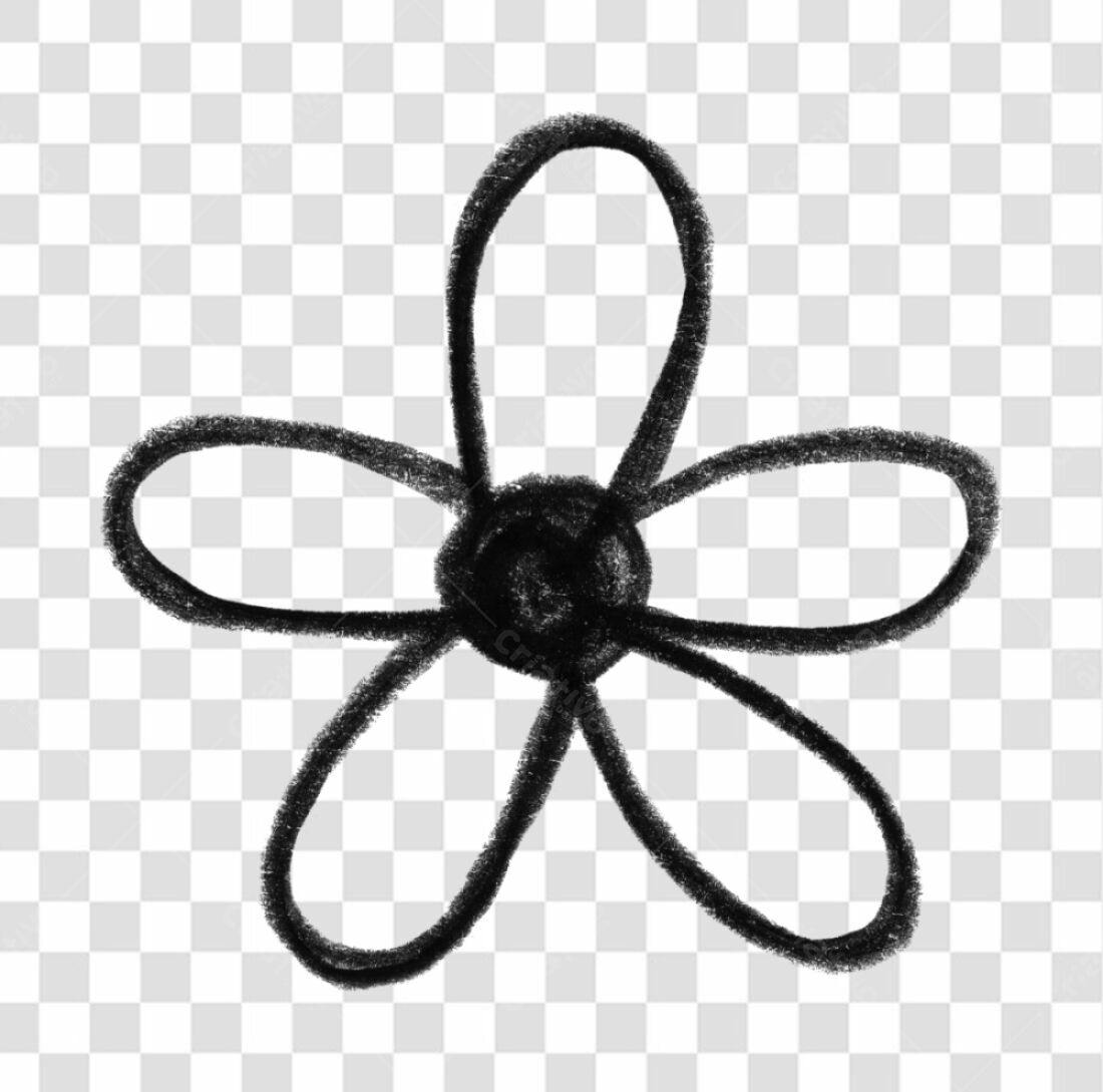 Logo Flor Monocromática PNG com fundo transparente