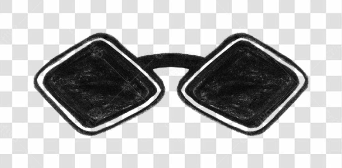 Banner Preto e Branco com Óculos PNG com fundo transparente