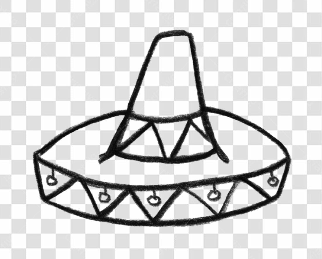 Ilustração Sombrero Mexicano PNG com fundo transparente
