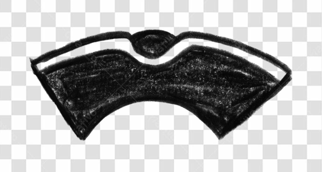 Banner abstrato preto PNG com fundo transparente