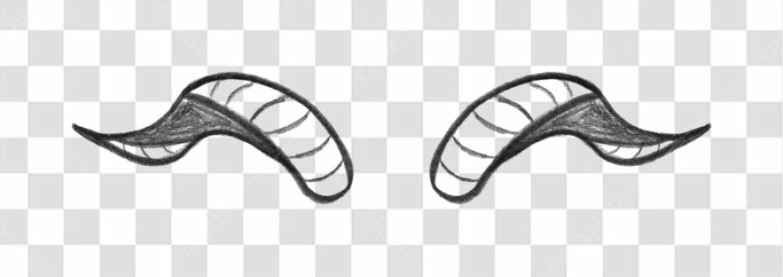 Elementos gráficos chifres PNG com fundo transparente