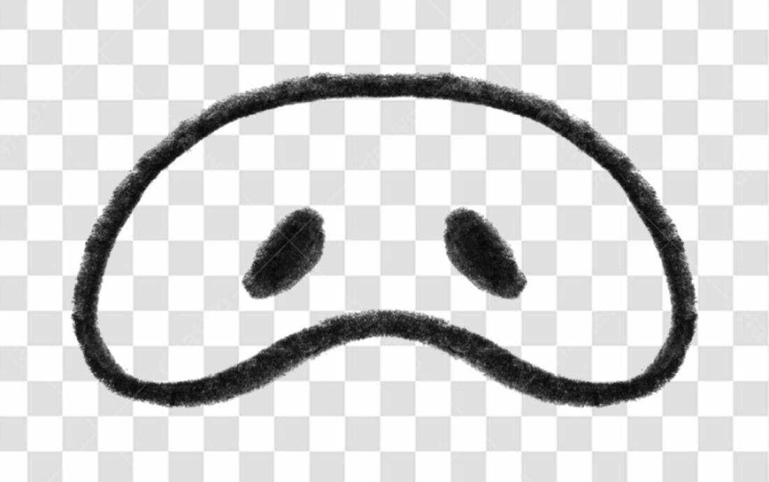 Emoji Triste Desenhado à Mão PNG com fundo transparente