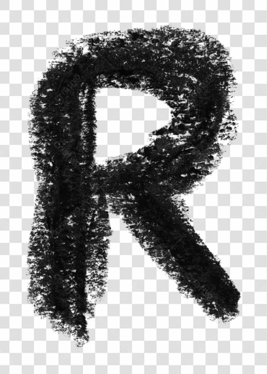Logo PNG com fundo transparente Letra R em giz