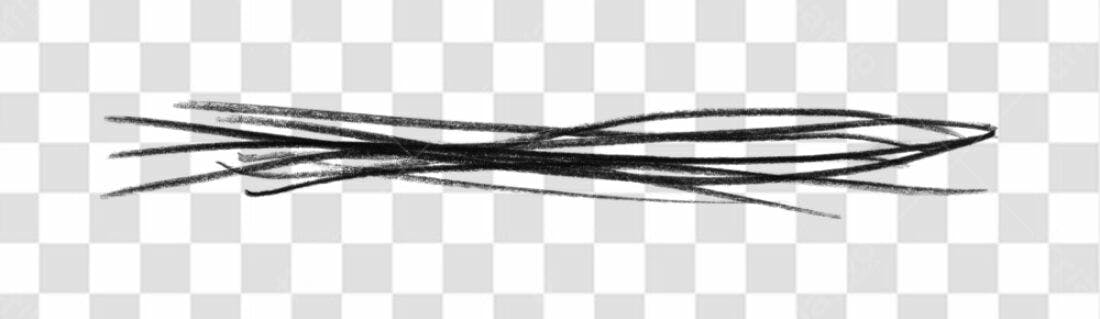 Banner abstrato traços pretos PNG com fundo transparente