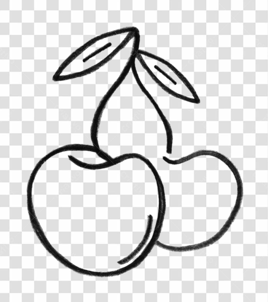 Icone PNG Cerejas Desenho com fundo transparente