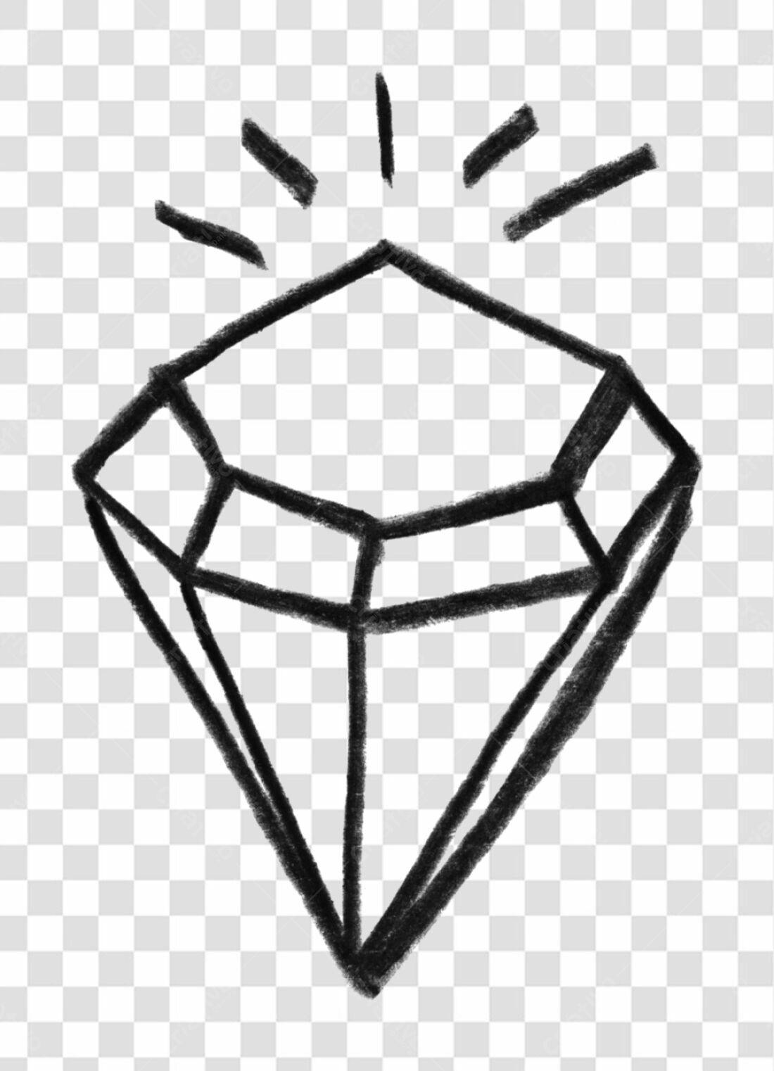 Logo Diamante Preto PNG com fundo transparente
