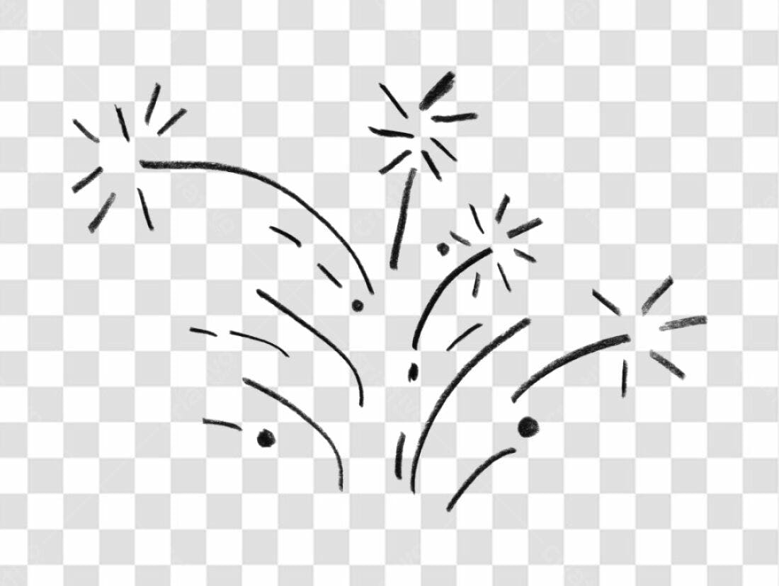 Banner para Ano Novo Fogos PNG com fundo transparente