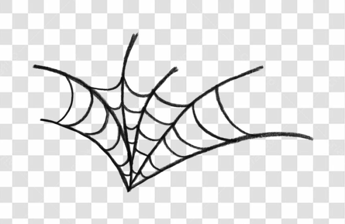 Banner Halloween Teia de Aranha PNG com fundo transparente