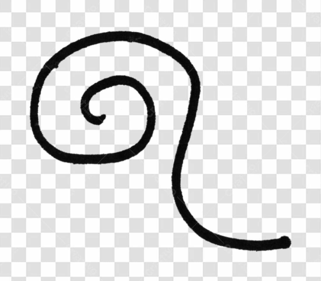 Elemento decorativo espiral PNG com fundo transparente