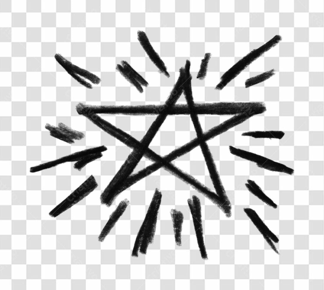 Logo Estrela Preto e Branco PNG com fundo transparente
