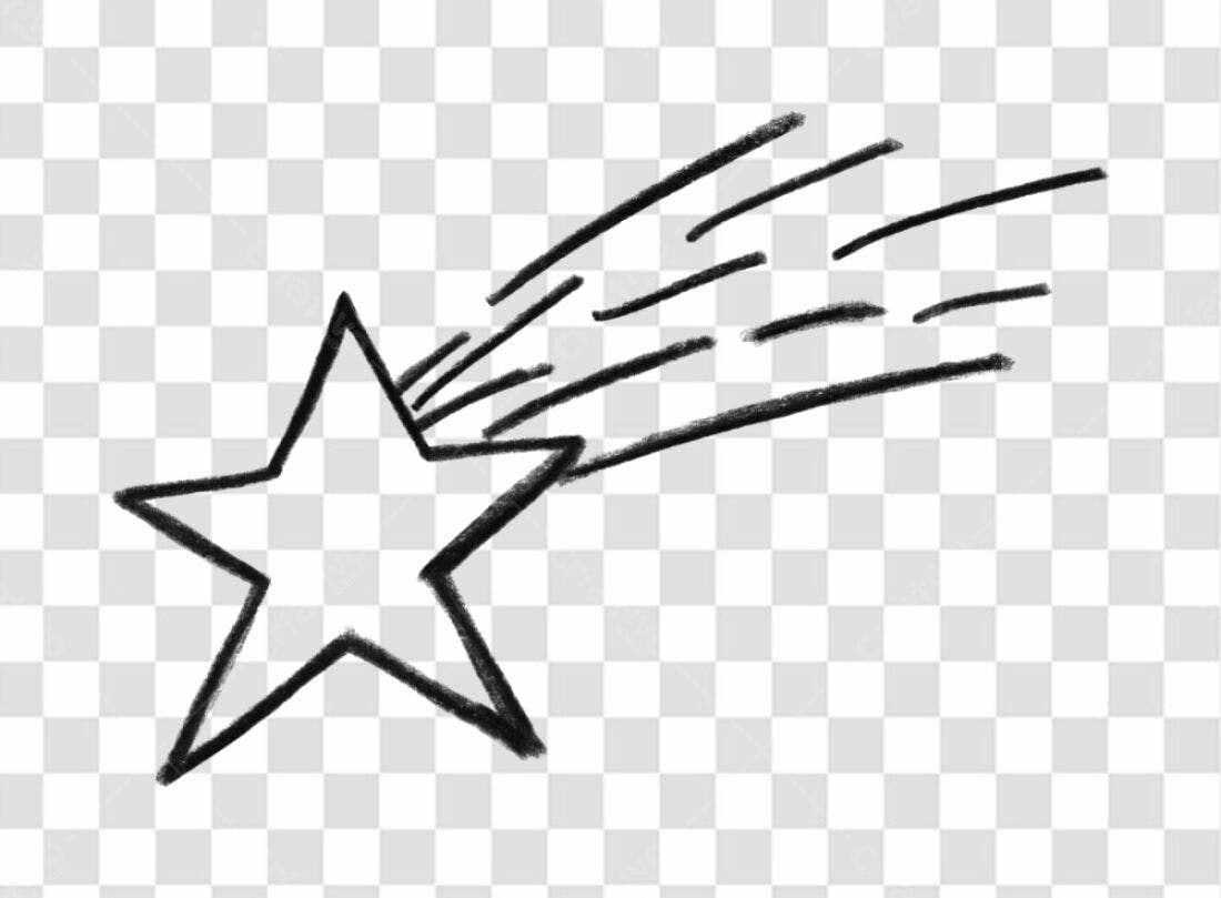 Ilustração Estrela Cadente PNG com fundo transparente