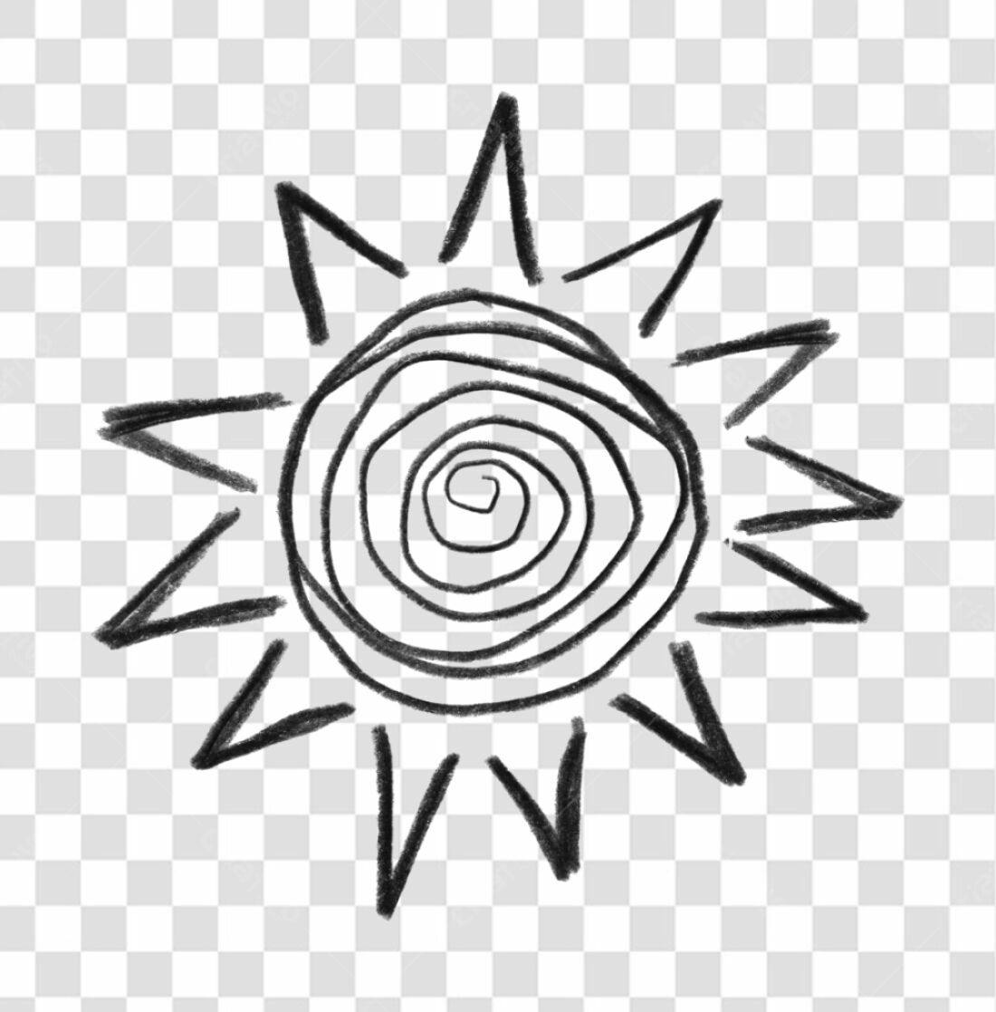 Icone Sol Desenhado PNG com fundo transparente