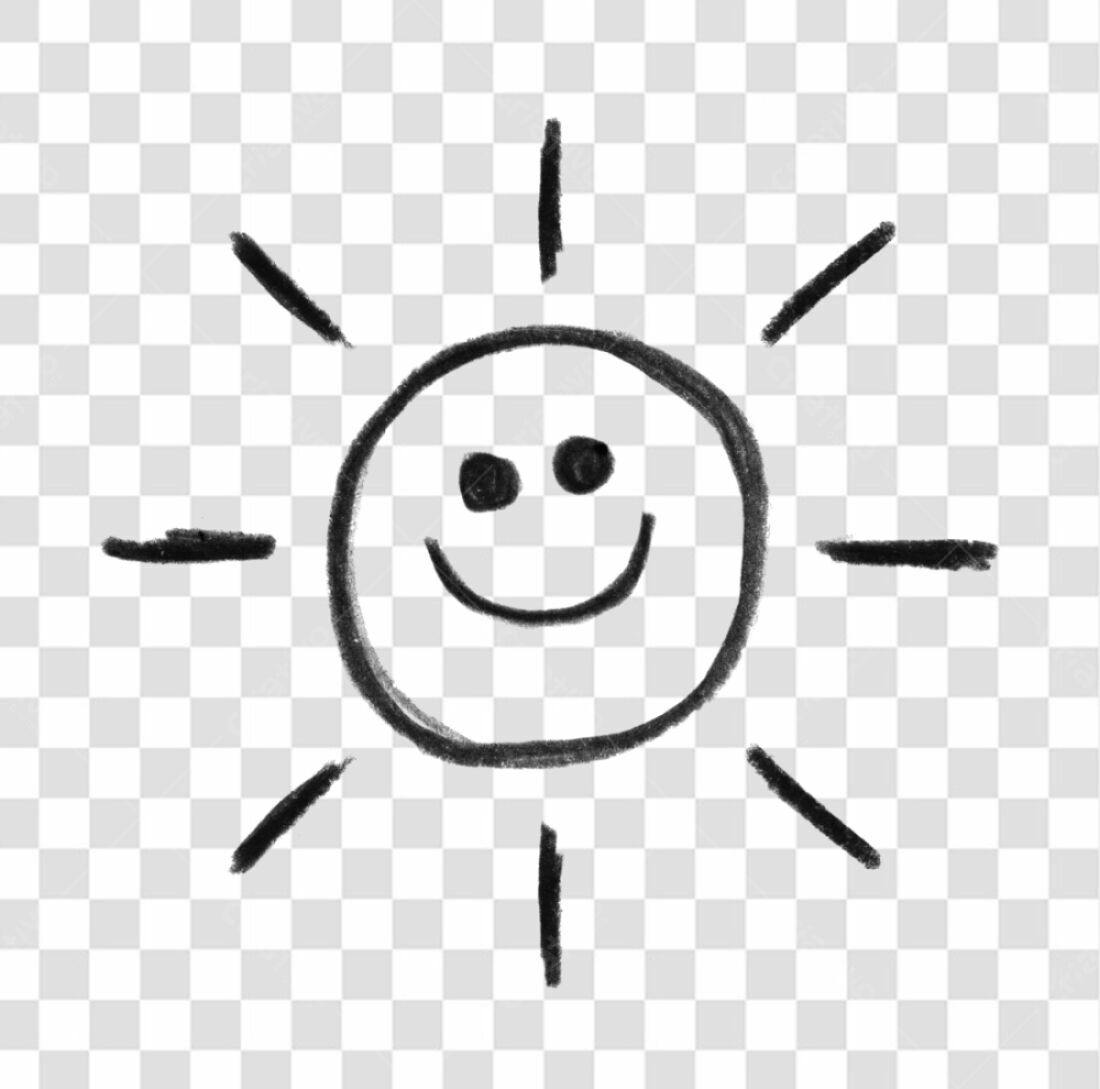 Logo Sol Desenhado PNG com fundo transparente