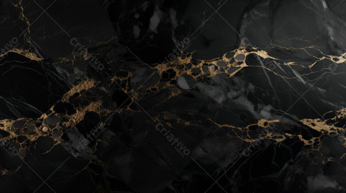 Textura Mármore Preto Dourado para Design de Luxo