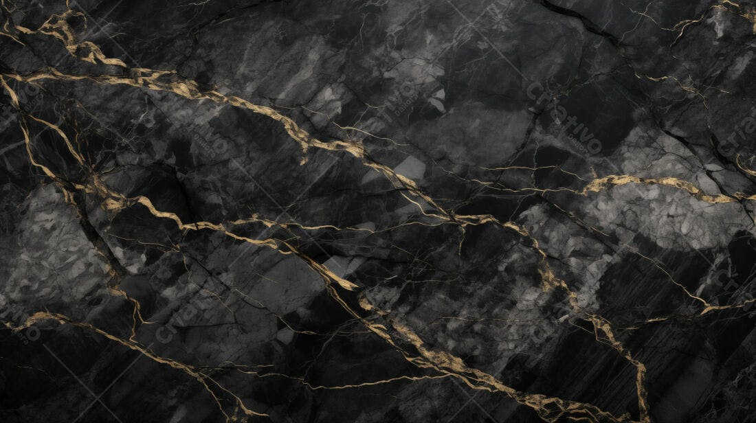 Textura Mármore Preto e Dourado para Design de Interiores