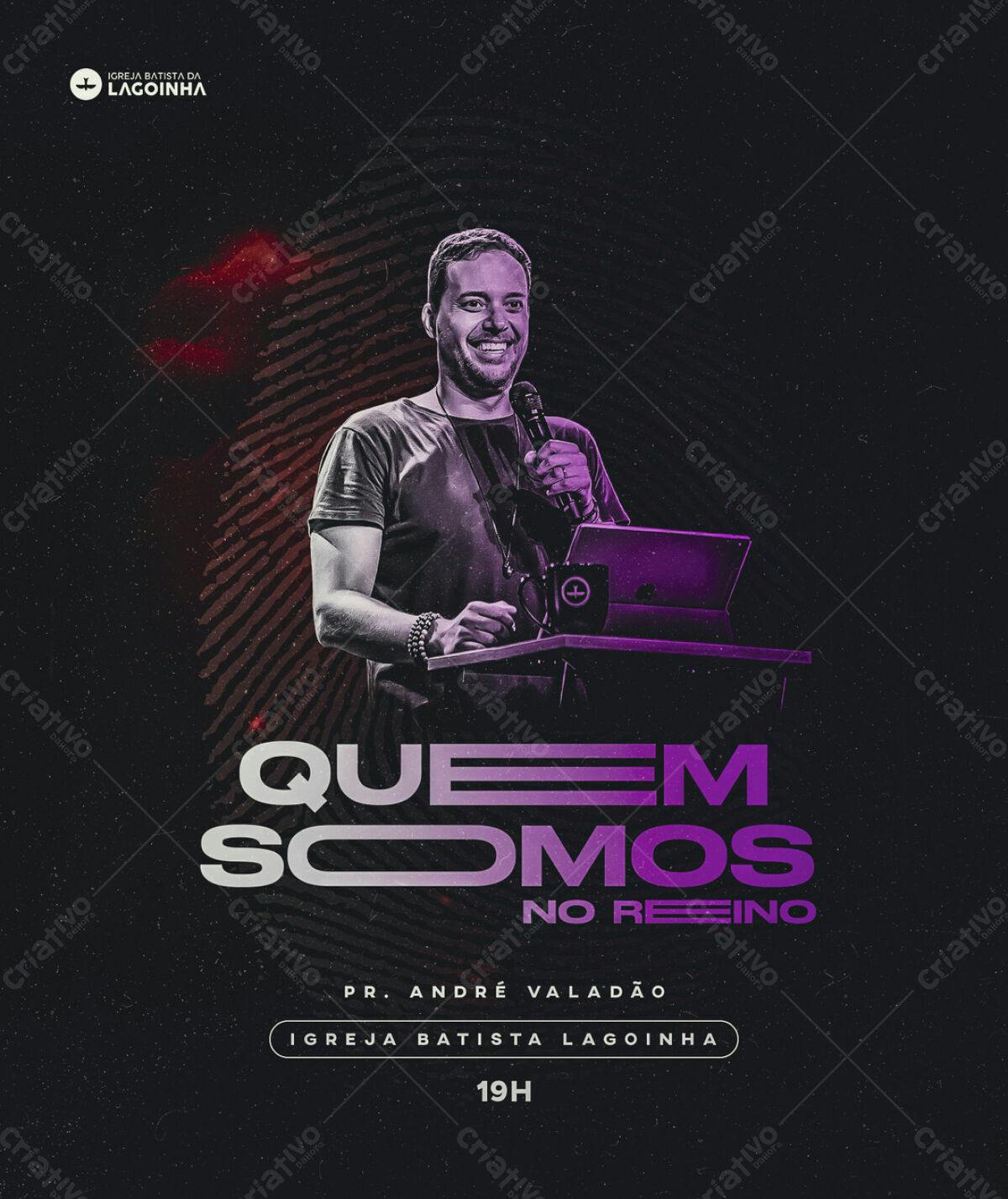 Flyer Evento Religioso Quem Somos no Reino PSD Editável