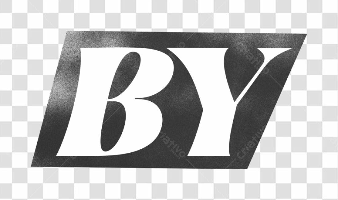 Logo minimalista BY PNG com fundo transparente