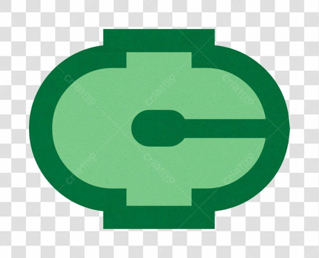Logo minimalista verde PNG com fundo transparente