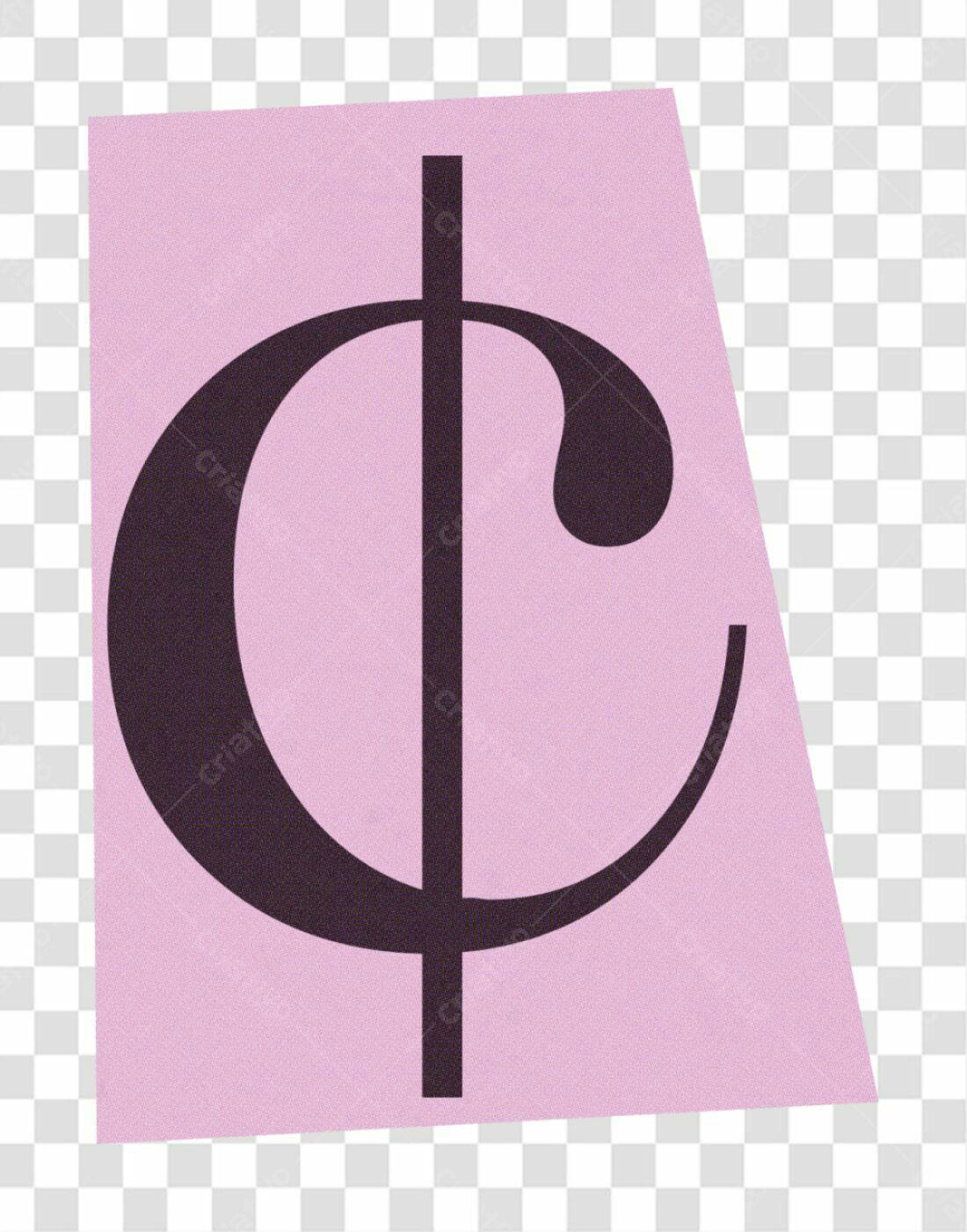Logo minimalista com símbolo de centavo PNG com fundo transparente
