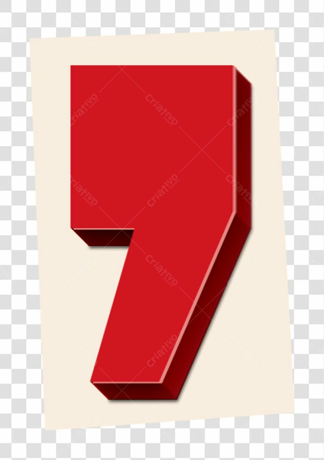 Logo Número 7 Vermelho PNG com fundo transparente
