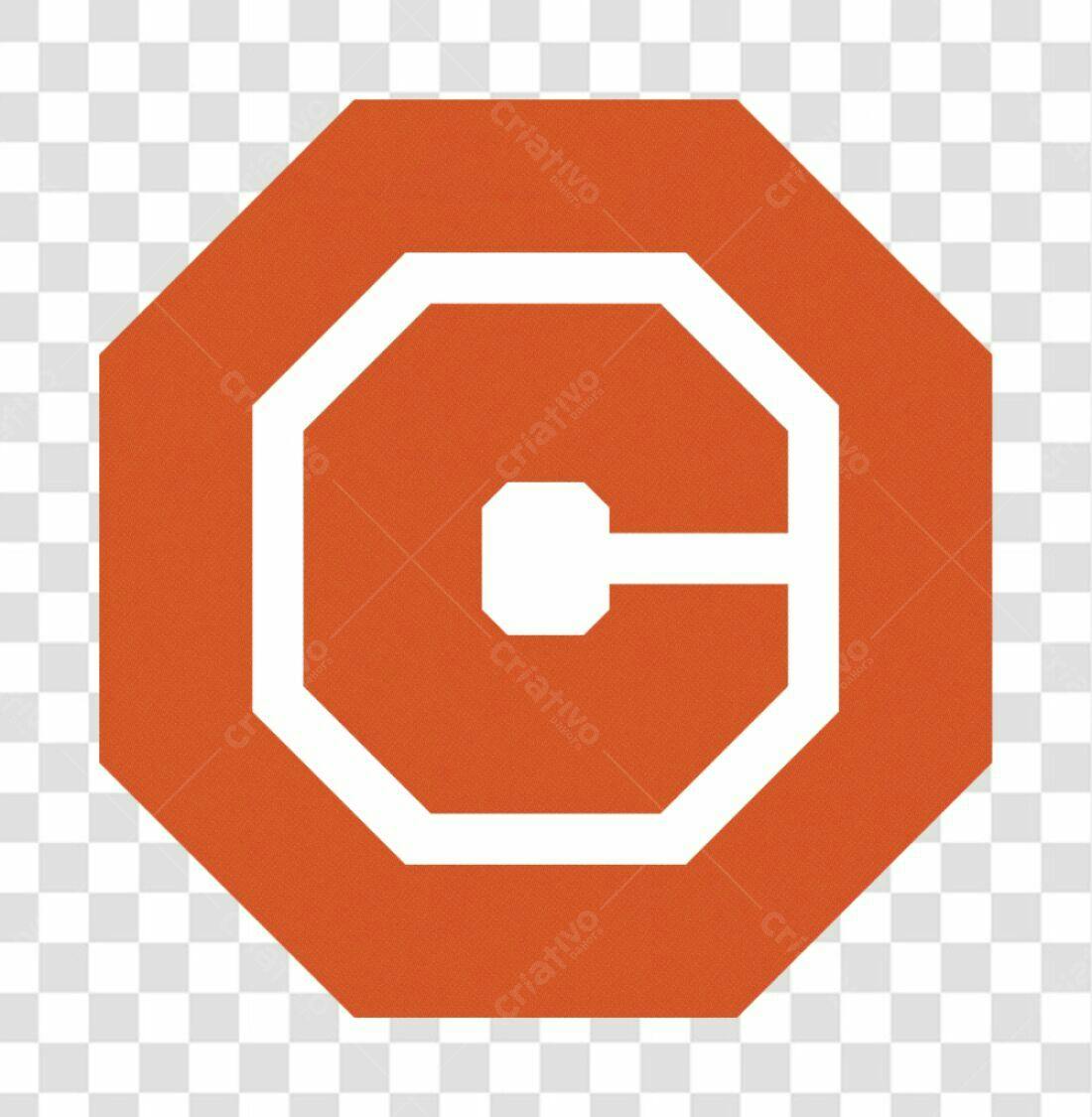 Logo minimalista laranja e branco PNG com fundo transparente