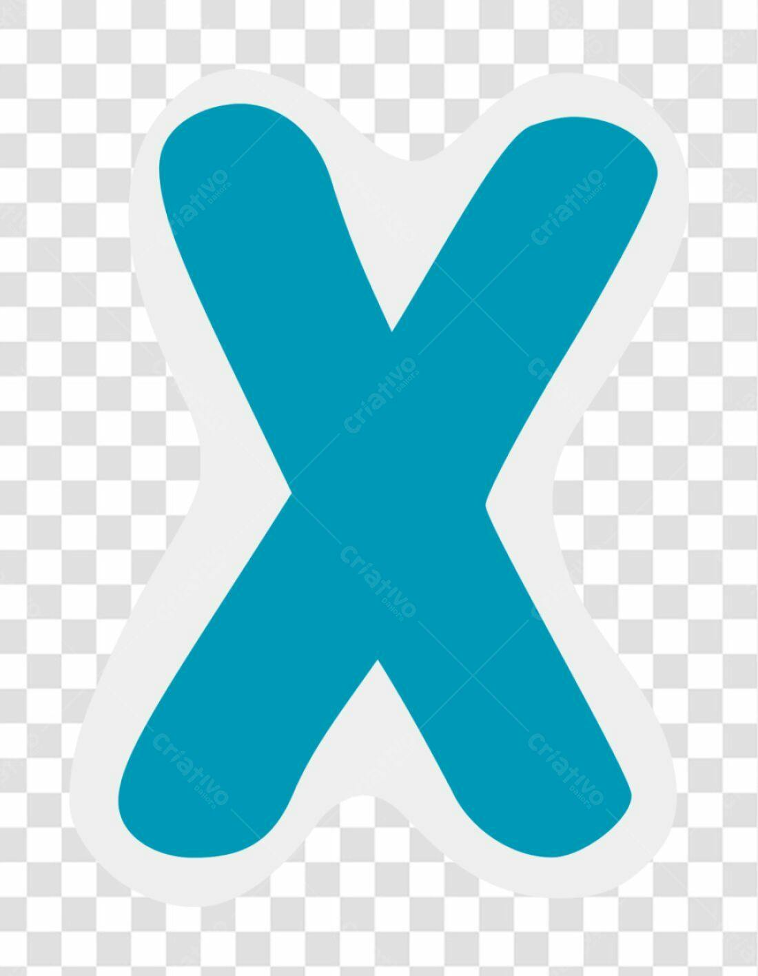 Logo PNG com fundo transparente Letra X azul