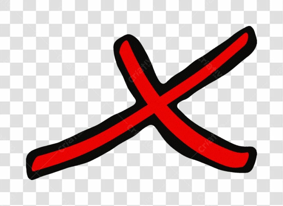 Ícone X vermelho PNG com fundo transparente