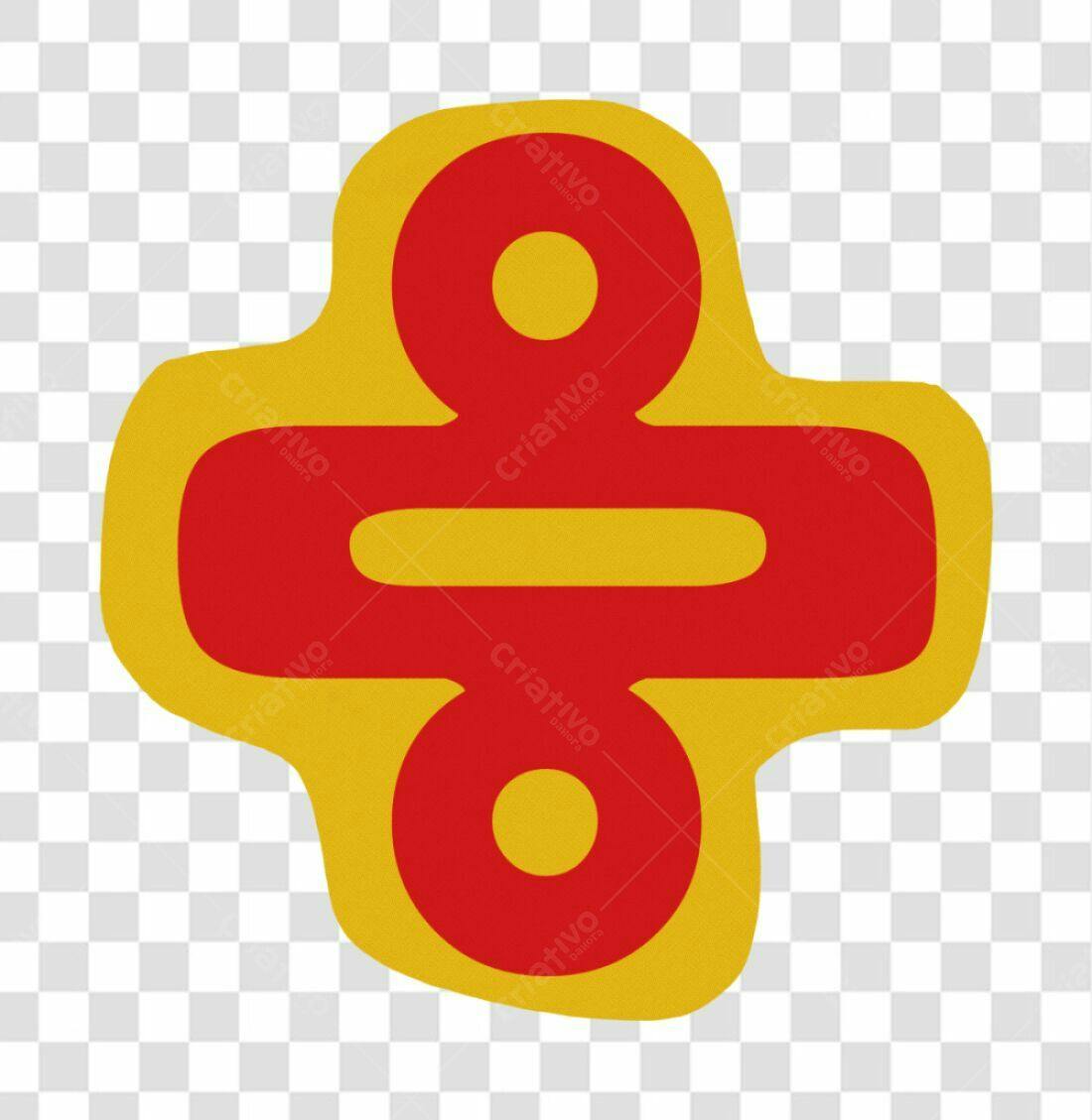 Logo abstrata vermelha e amarela PNG com fundo transparente