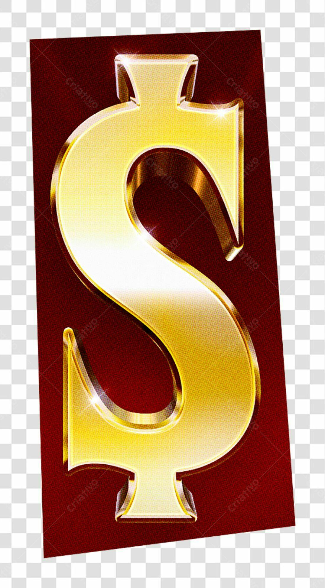 Logo PNG com fundo transparente Símbolo Dólar dourado