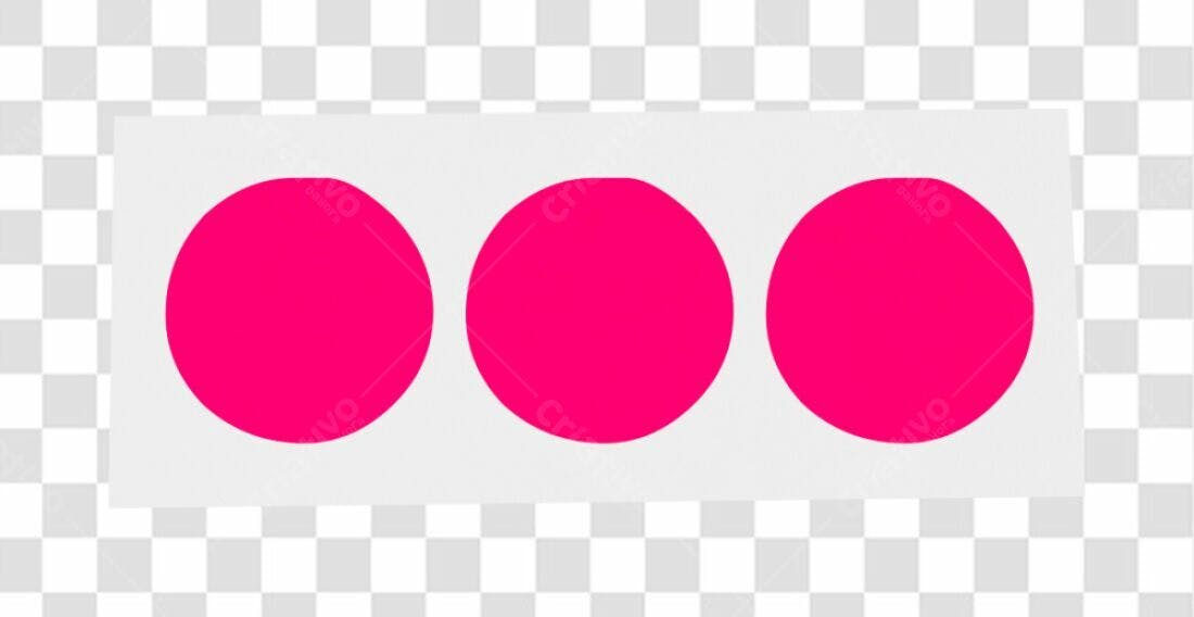 Banner três círculos rosa PNG com fundo transparente