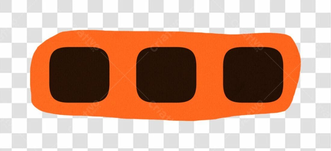 Banner laranja com três espaços PNG com fundo transparente