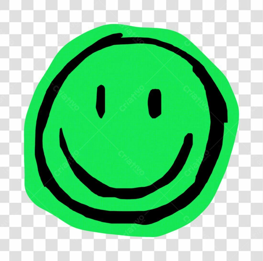 Emoji Feliz Verde PNG com fundo transparente