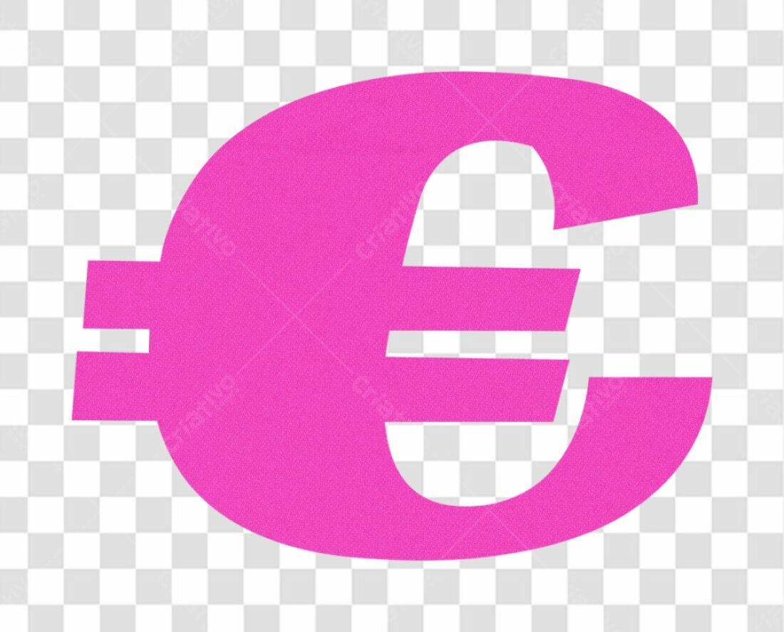 Logo Euro Rosa PNG com fundo transparente