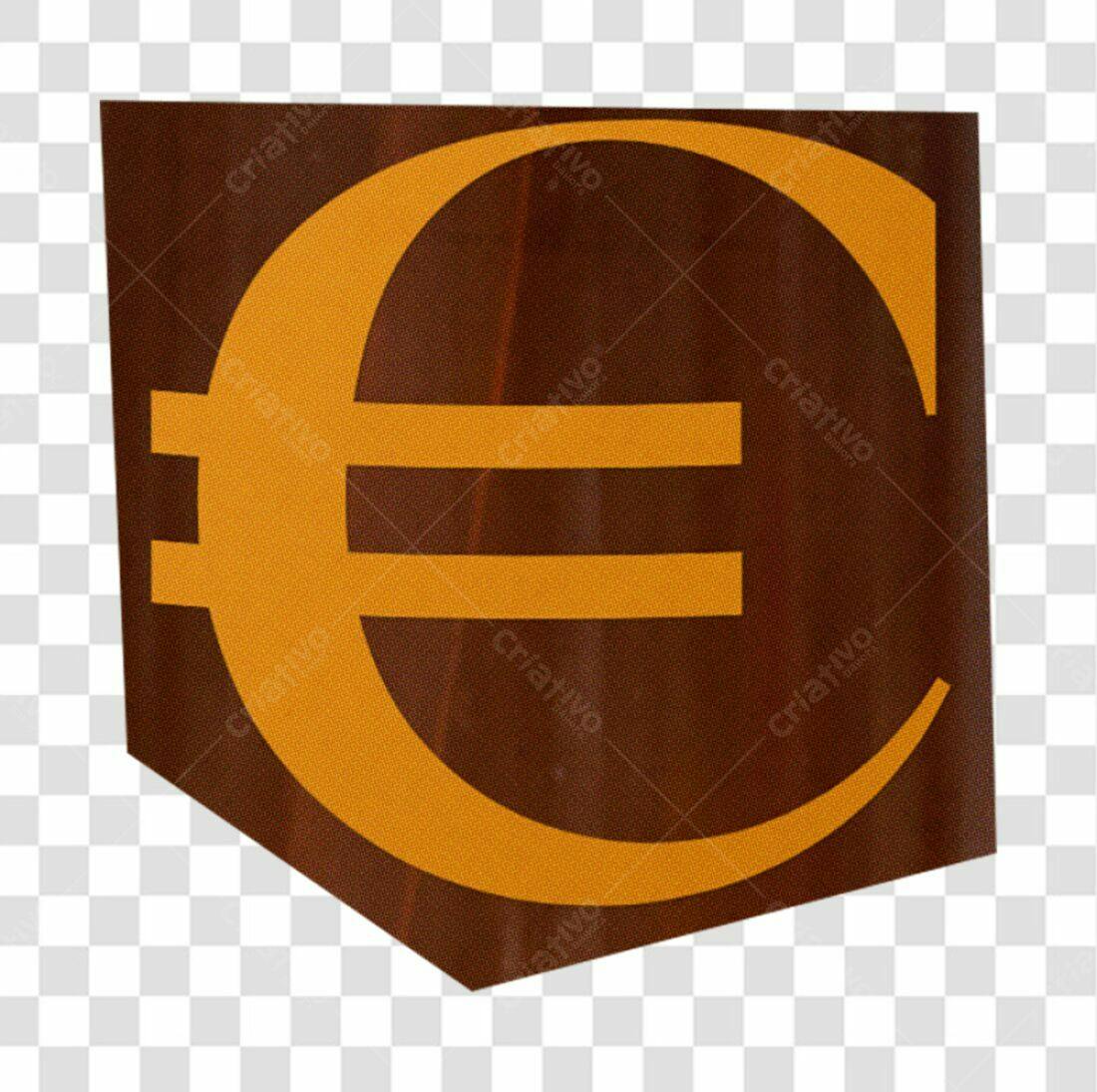 Logo Euro Marrom e Amarelo PNG com fundo transparente